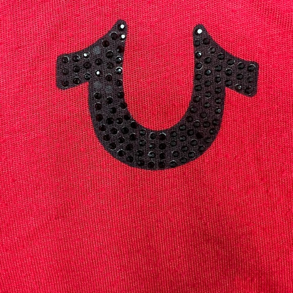 True Religion Happy Buddha embellished red shirt. - Picture 8 of 8